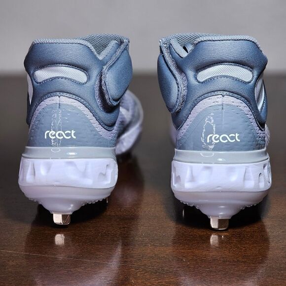 Nike Alpha Huarache Elite 4 Mid Baseball Cleats Shoes Men's 7 Grey DJ6520-012 SE - Picture 3 of 16